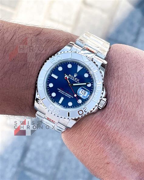 rolex yachtmaster ii blue dial gold|rolex yacht master 40mm price.